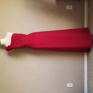David's Bridal Red Long One Shoulder Dress Size 12